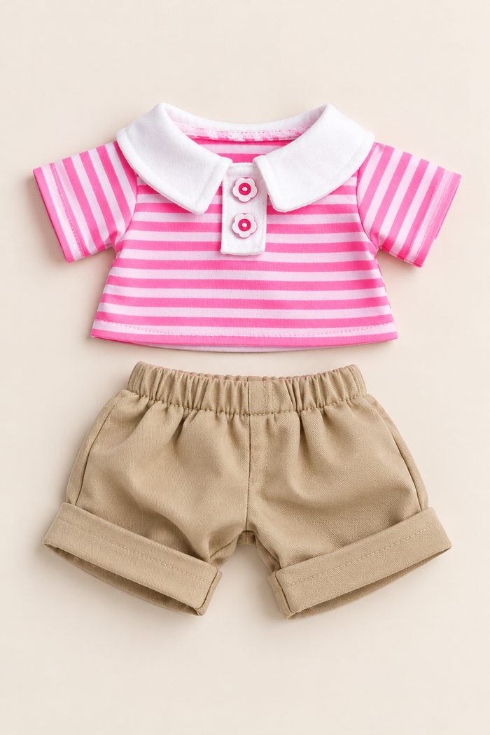 Pink Stripes Bear outfit