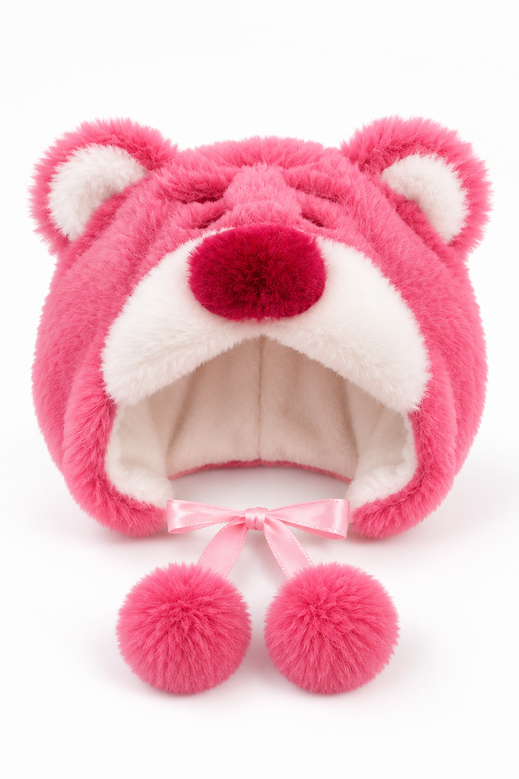 Pink Fluffy Bear Hat