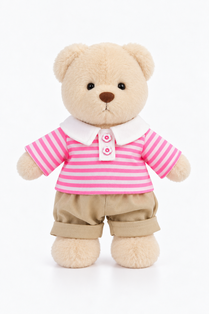 Pink Stripes Bear outfit